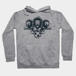 Three Lions chasing Soccer ball Hoodie